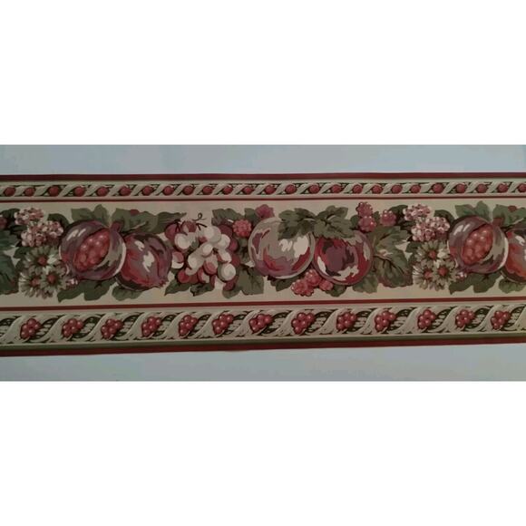 Rosedale Pre-pasted Decorative Wall Border - Fruit Pomegranate Grapes - 5 yds - Picture 1 of 4